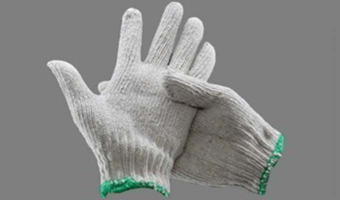 Thick wear-resistant cotton yarn labor gloves (white)